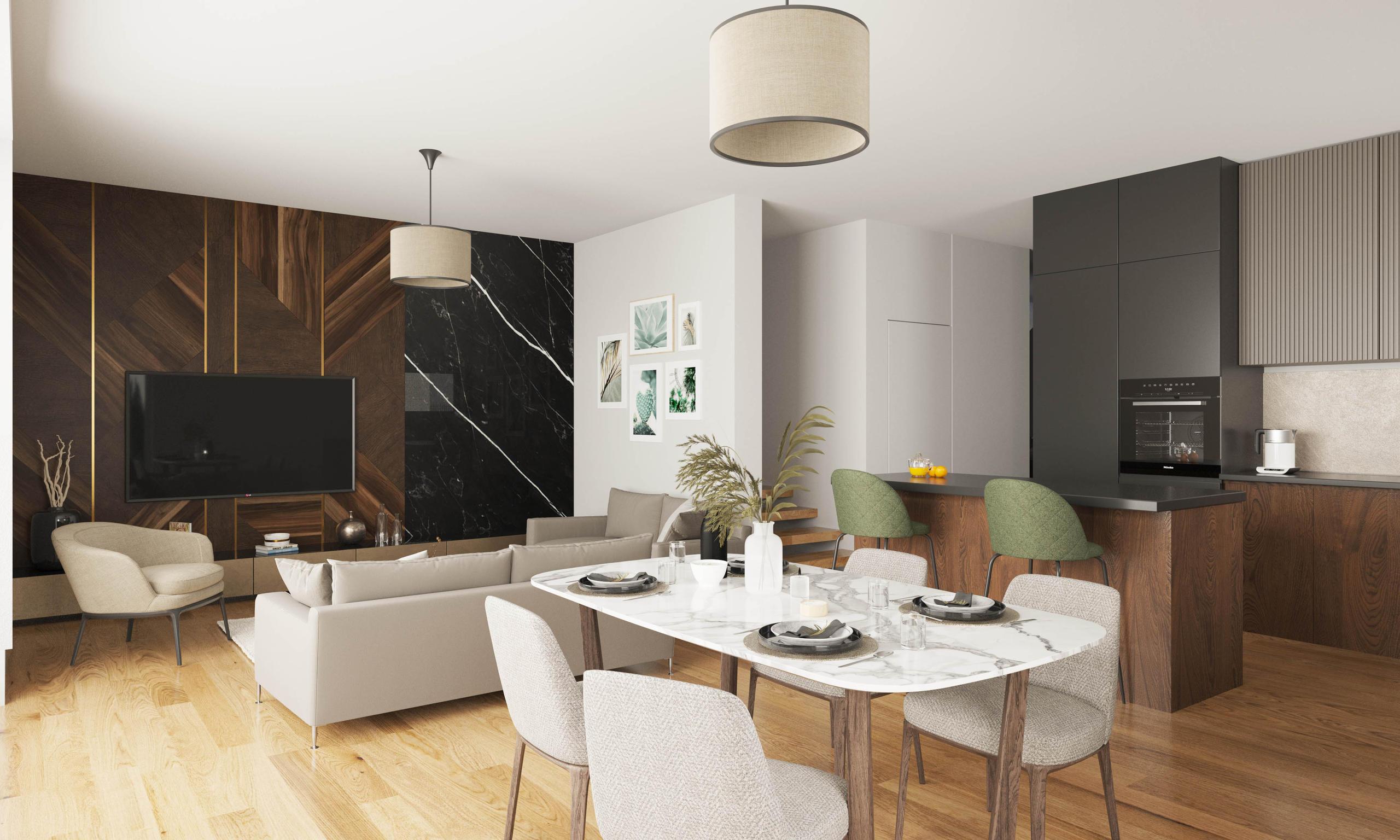 Wizualizacja wnętrza domu Crest